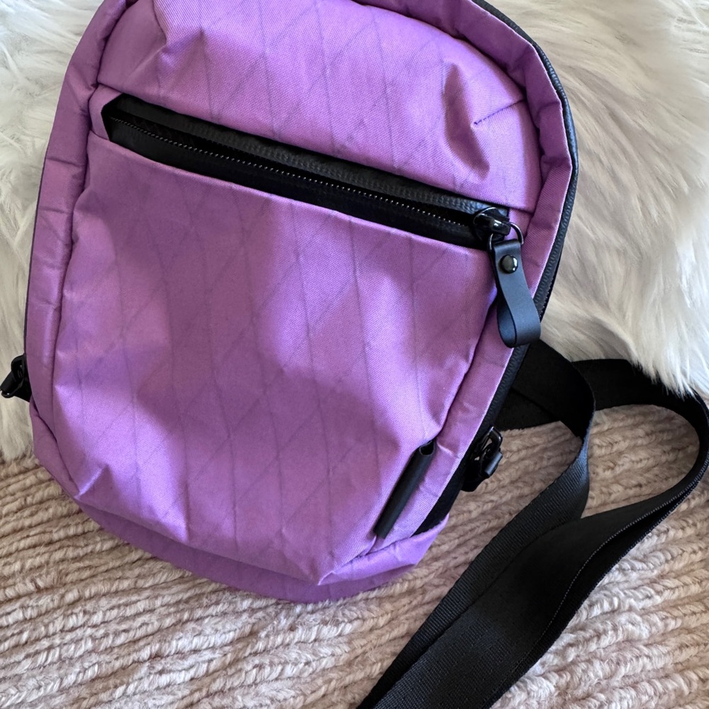 Alpaca vertical Purple design Crossbody Sling Bag